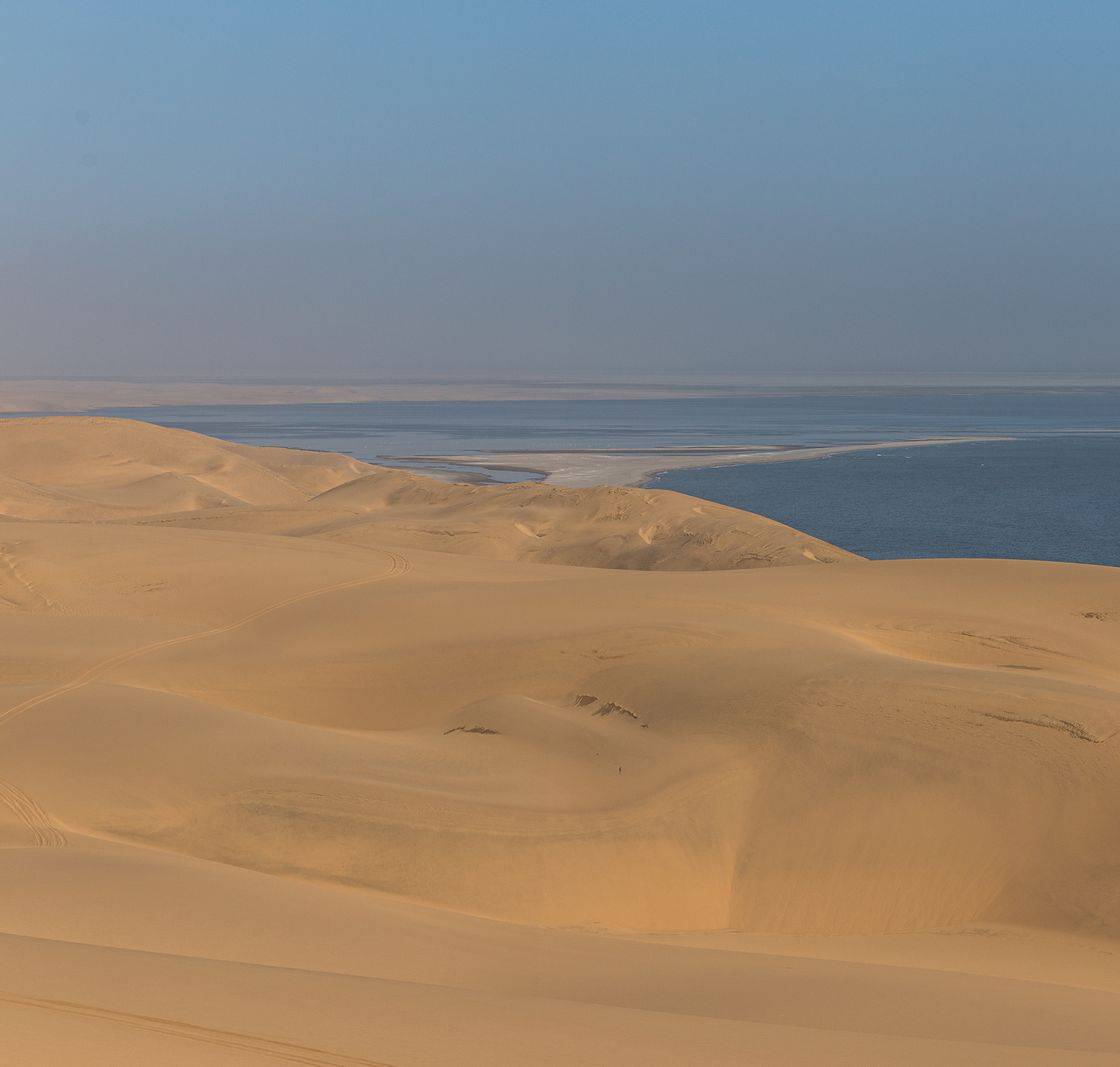 Namib dunes running down to the Atlantic Ocean
